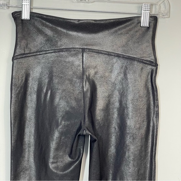 SPANX READY TO WOW FAUX LEATHER BLACK LEGGINGS 2437 SEXY PANTS SIZE S PETITE P - Picture 7 of 14